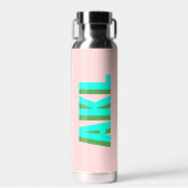 Personalisierte Modern Shadow Monogram-Initialen Trinkflasche (Vorne)