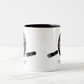 Personalisierte moderne 2-Foto-Abschluss-Diplomkap Zweifarbige Tasse (Mittel)