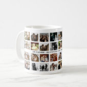Personalisierte moderne 40-Foto-Collage und Text-G Kaffeetasse (Vorderseite Links)