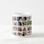 Personalisierte moderne 40-Foto-Collage und Text-G Kaffeetasse (Mittel)