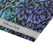 Personalisierte moderne, aquamarine und blaue Blüt Schneidebrett (Ecke)