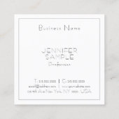 Personalisierte moderne Berufliche Elegant-Vorlage Quadratische Visitenkarte (Rückseite)