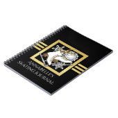 Personalisierte moderne Black Gold Glitzer Ice Ska Notizblock (Linke Seite)