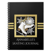 Personalisierte moderne Black Gold Glitzer Ice Ska Notizblock (Vorderseite)