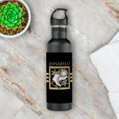Personalisierte moderne Black Gold Glitzer Ice Ska Trinkflasche