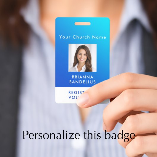 Personalisierte moderne blaue Farbverlauf-Personal Ausweis