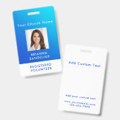 Personalisierte moderne blaue Farbverlauf-Personal Ausweis (Vorder- & Rückseite)