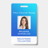 Personalisierte moderne blaue Farbverlauf-Personal Ausweis (Vorderseite)