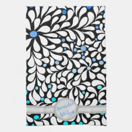 Personalisierte moderne Blume Blau aquamarin ombre Geschirrtuch
