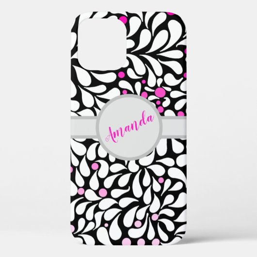 Personalisierte moderne Blume mit rosa Ober Case-Mate iPhone Hülle (Rückseite)