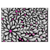 Personalisierte moderne Blume mit rosa Ober Schneidebrett (Vorderseite)