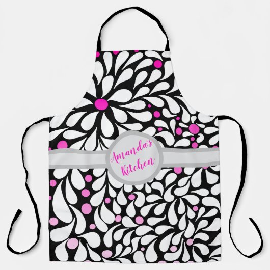 Personalisierte moderne Blume mit rosa Ober Schürze (Vorderseite)