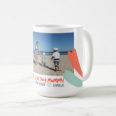 Personalisierte moderne Blume Text und Foto Kaffeetasse (VorderseiteRechts)