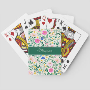 Personalisierte moderne Blumen Spielkarten