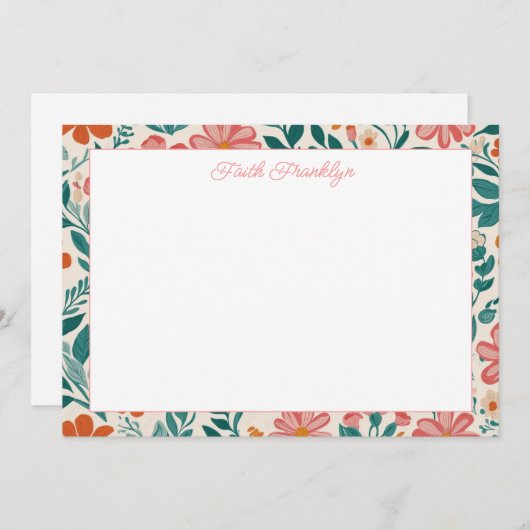 Personalisierte moderne Blumenmagensonde Dankeskarte (Vorne/Hinten)