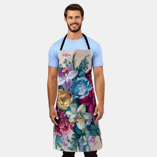 Personalisierte moderne blumenmonogramm schürze (Getragen)