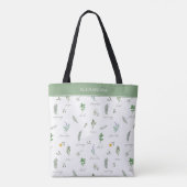 Personalisierte moderne botanische Tragetasche Tasche (Rückseite)