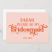 Personalisierte moderne Bridesmaid-Vorschlagskarte (Vorne/Hinten)