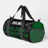 Personalisierte moderne Buchstaben Schwarz Grün Tr Duffle Bag (Rechte Ecke)