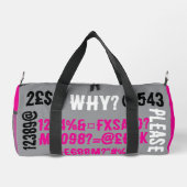 Personalisierte moderne Buchstaben Teens Pink grau Duffle Bag (Rückseite)