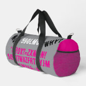 Personalisierte moderne Buchstaben Teens Pink grau Duffle Bag (Rechte Ecke)