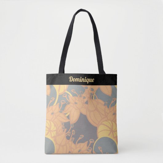 Personalisierte moderne Bud & Blume Muster Tote Ta Tasche (Vorderseite)