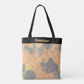 Personalisierte moderne Bud & Blume Muster Tote Ta Tasche (Rückseite)