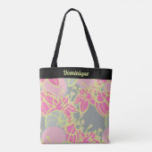 Personalisierte moderne Bud & Blume Muster Tote Ta Tasche (Rückseite)
