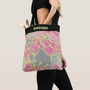 Personalisierte moderne Bud & Blume Muster Tote Ta Tasche