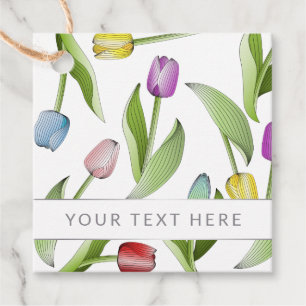 Personalisierte Moderne Bunte Tulpe Geschenkanhänger