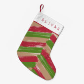 Personalisierte moderne Bürsten-Anschläge Kleiner Weihnachtsstrumpf (Vorderansicht (hängend))