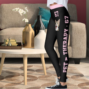 Personalisierte moderne Cat Mom Pink Black 67TH Da Leggings