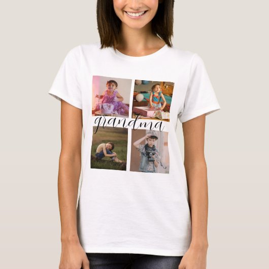 Personalisierte moderne coole Fotocollage T-Shirt (Vorderseite)
