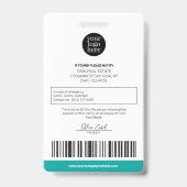 Personalisierte, moderne Corporate Employee ID Gre Ausweis (Rückseite)