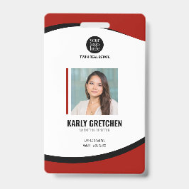 Personalisierte moderne Corporate Employee ID Red Ausweis