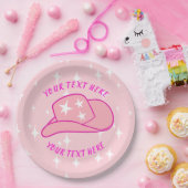 Personalisierte moderne Cowgirl-Hut-Sternexplosion Pappteller (Party)