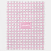 Personalisierte moderne Decke Soft Pink Kariert To (Vorderseite)