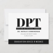 Personalisierte moderne DPT Abschluss Beratung & W Mitteilungskarte (Vorderseite)