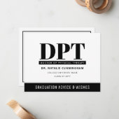 Personalisierte moderne DPT Abschluss Beratung & W Mitteilungskarte (Vorderseite/Rückseite Beispiel)