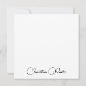 Personalisierte moderne Elegant-Template-Typografi Mitteilungskarte (Rückseite)