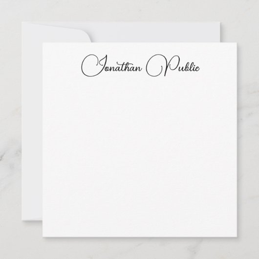 Personalisierte moderne Elegant-Template-Typografi Mitteilungskarte (Vorderseite)