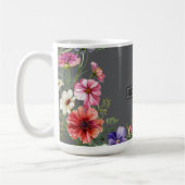 Personalisierte moderne elegante Blumen Kaffeetasse (Links)