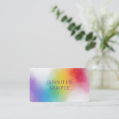 Personalisierte moderne, elegante Rainbow-Farbvorl Visitenkarte (Stehend Vorderseite)