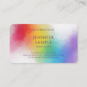 Personalisierte moderne, elegante Rainbow-Farbvorl Visitenkarte (Rückseite)