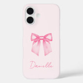 Personalisierte moderne elegante rosa Schleife Case-Mate iPhone Hülle (Rückseite)