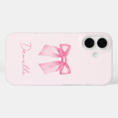 Personalisierte moderne elegante rosa Schleife Case-Mate iPhone Hülle (Rückseite (Horizontal))