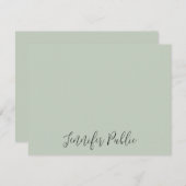 Personalisierte moderne, elegante Schreibschrift N Mitteilungskarte (Vorne/Hinten)