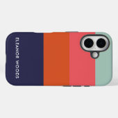 Personalisierte, moderne Farbblockstreifen Case-Mate iPhone Hülle (Rückseite (Horizontal))