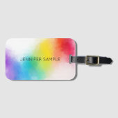 Personalisierte moderne, farbenfrohe Vorlage Gepäckanhänger (Vorderseite (Horizontal))