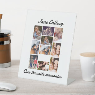 Personalisierte moderne Freunde 10 Foto Collage Lu Sockelschild